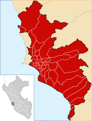 Провінція Ліма і місто Ліма на мапі Перу