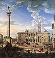 Piazza en Kerk Santa Maria Maggiore (1744) Giovanni Paolo Pannini