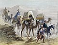 Unta dengan Rengga oleh Emile Rouergue (1855), menggambarkan rombongan kafilah yang menggunakan unta di Jazirah Arab.