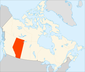 Альберта на карті Канади