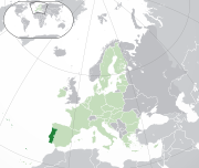 Mapa de Portugal na Europa