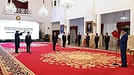 Joko Widodo melantik menteri hasil reshuffle pada 28 April 2021.