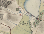 Приозерне (Псари) на мапі XVIII століття