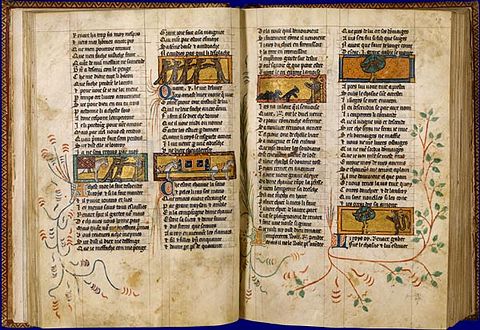 Roman de Renart - BNF, Paris; Ms fr.12584, folio 18v-19r