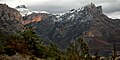 Serra de Sis, Ribagorça aragonesa-Prepirineus. En la imatge podem veure: el Tossal dels Moros, el Brocoló, Carraduno i la Roca Cirera. Municipi: Isàvena.