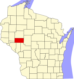 map of Wisconsin highlighting Eau Claire County