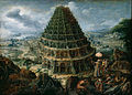De toren van Babel, Marten van Valckenborch, 1595