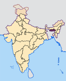 Map of India with the location of మేఘాలయ highlighted.