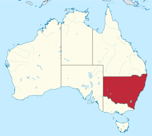 Vendndodhja e Uellsit të Ri Jugor në Australi