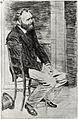Офорт Е. Дега, портрет художника Едуарда Мане