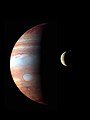 Jupiter a Io vyfotografované pri prelete sondy New Horizons