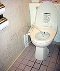 En bidé-toalett med en rengörande vattenstråle