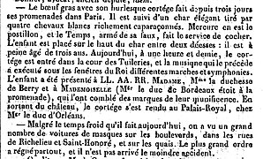 Journal des débats - 3 mars 1824 - Boeuf Gras et Carnaval de Paris.jpg