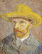 ونسنٹ وین خوخ, Self-Portrait with Straw Hat, 1887