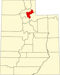 map of Utah highlighting Morgan County