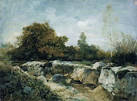 Peisaj cu stânci la Fontainebleau -1867 - la Galeria de Artă Românească a Muzeului Național de Artă al României.