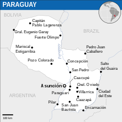 Location of Парагвай