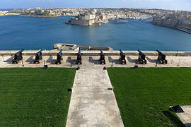 The battery overlooking Fort Saint Angelo