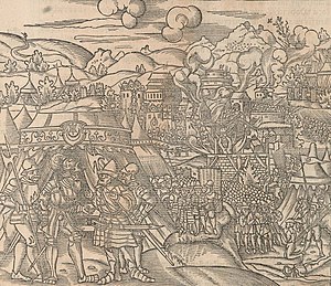Гетман Ян Тарновский и пленный князь Фёдор Овчина-Оболенский во время осады Стародуба (1535)