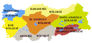 Karta turskih regija