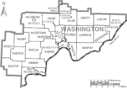 Vị trí trong Quận Washington, Ohio