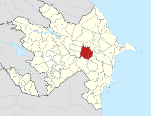 Peta Azerbaijan nunjukkeun Rayon Kürdəmir