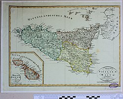 1808 tarihli Malta ve Sicilya haritası