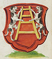 Lo stemma dei signori della scala nell'armeria di Scheibler, intorno al 1450/80. (Biblioteca Statale Bavarese, Cod.Icon. 312 c., fol. 605)