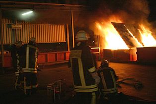 Brennende Müllcontainer in Aschaffenburg