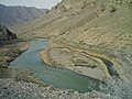 رود ارس، طولانی‌ترین و پرآب‌ترین رود آذربایجان، در نزدیکی شهر جلفا