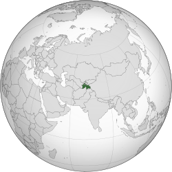 تاجیکیستان یئری نقشه اوستونده (green)