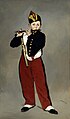 『笛を吹く少年』1866年。油彩、キャンバス、160.5 × 97 cm。オルセー美術館[84]。1866年サロン落選[85]。