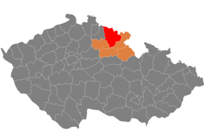 Kart over Trutnov-distriktet