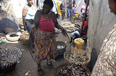 After fish roasting in Makoko