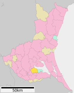 Vị trí Ami trên bản đồ tỉnh Ibaraki