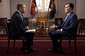Image 33Brian Williams interviews Mitt Romney on July 25, 2012, during Romney's presidential campaign. (from News presenter)