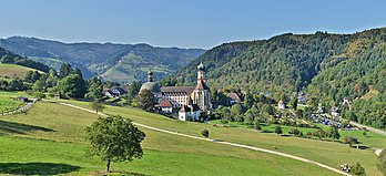 Abadia de St. Trudpert (Kloster St. Trudpert), um antigo mosteiro beneditino no sul da Floresta Negra, Baden-Württemberg, Alemanha. (definição 14 872 × 6 787)
