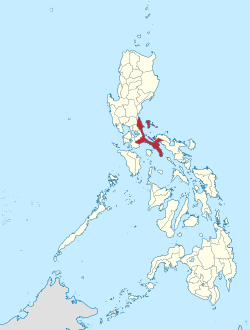 Mapa de Filipinas con Quezon resaltado