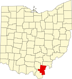 map of Ohio highlighting Gallia County