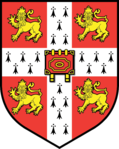 Cambridge-universitetets skjold med korset av hermelin