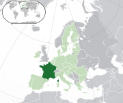 Mapa de França na Europa