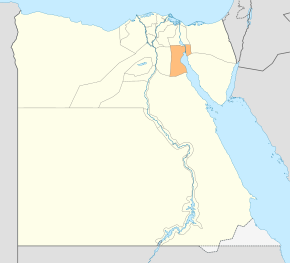 Harta guvernoratului Suez în cadrul Egiptului