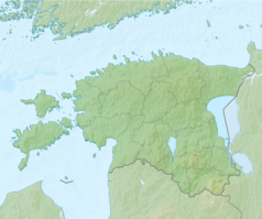 Mapa konturowa Estonii, u góry znajduje się punkt z opisem „miejsce bitwy”