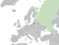 Map of the Kaliningrad Oblast of the Russian Federation within Europe