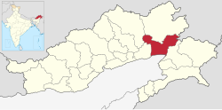 下迪邦山谷县在阿鲁纳恰尔邦的位置