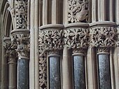 Foliage on Gothic capitals at the Southwell Minster (Southwell, England)