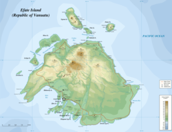 Location of Hideaway Island in Mele Bay, west Efate