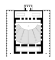 Plan schématique rectangulaire de l'odéon d'Agrippa, à Athènes