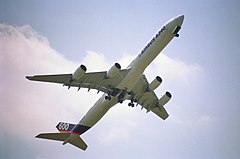 First A340-600 at Paris Air Show 2001, old Airbus Livery