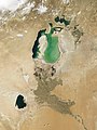 English: Aral Sea in the year 2001 Español: Mar de Aral en el año 2001